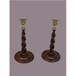 PAIR OF ENGLISH CARVED CANDLESTICKS