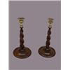 Image 1 : PAIR OF ENGLISH CARVED CANDLESTICKS