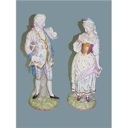 PAIR OF BISQUE FIGURINES