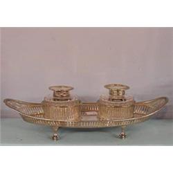 ENGLISH SILVER INKSTAND
