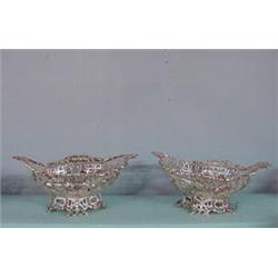 PAIR OF ENGLISH SILVER CANDY DISHES