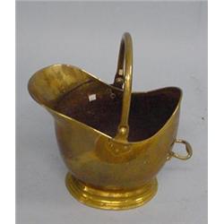 BRASS HELMET SHAPED COAL BUCKET