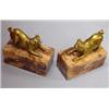 Image 1 : PAIR OF BRASS DOG BOOKENDS ON MARBLE BASES