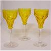Image 1 : THREE CUT GLASS WINE GLASSES
