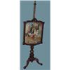 Image 1 : CARVED FIREPLACE POLE SCREEN WITH NEEDLEWORK