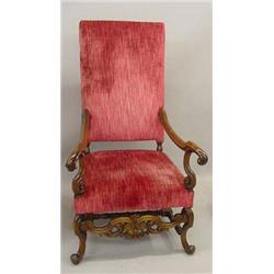 FLEMISH STYLE SCROLL ARMCHAIR