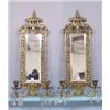 Image 1 : PAIR OF BRASS MIRRORED SCONCES WITH PRISMS