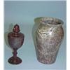 Image 1 : POLISHED AGATE VASE AND COVERED JAR