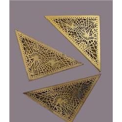THREE "TIFFANY" DESK BLOTTER CORNERS