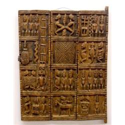CARVED WOODEN GRANARY DOOR FROM MALI