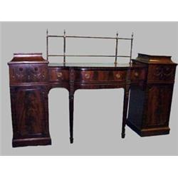 ENGLISH THREE-PIECE HEPPLEWHITE STYLE SIDEBOARD