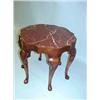 Image 1 : SCALLOPED ROUND QUEEN ANNE STYLE MARBLE TOP TABLE