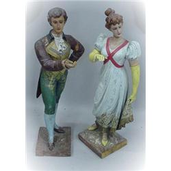 PAIR OF CARVED WOODEN FIGURES