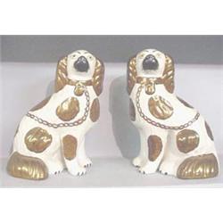 PAIR OF STAFFORDSHIRE DOGS