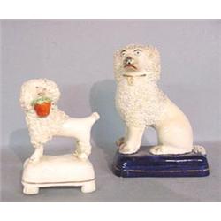 TWO STAFFORDSHIRE POODLES