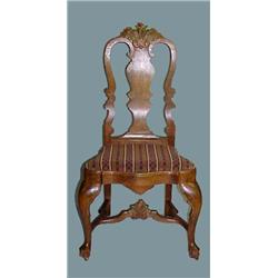 SIX CARVED QUEEN ANNE TO CHIPPENDALE STYLE CHAIRS