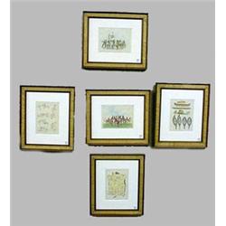 FIVE COLOR PRINTS RELATING TO NATIVE AMERICANS