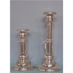 PAIR OF SILVER TELESCOPING CANDLESTICKS