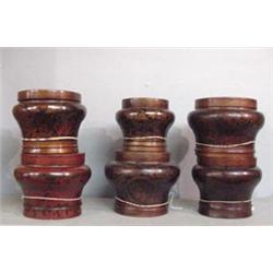 SIX ORIENTAL WOODEN CONTAINERS