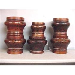 SIX ORIENTAL WOODEN CONTAINERS