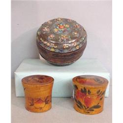 THREE ROUND ORIENTAL BOXES