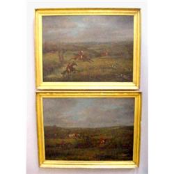 PAIR OF FRAMED OIL ON WOOD PANEL PAINTINGS