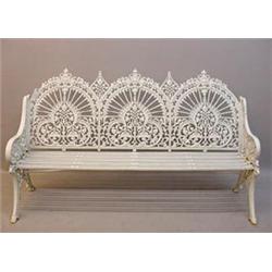 ORNATE CAST IRON GARDEN BENCH