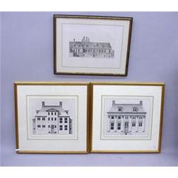 THREE ARCHITECTURAL ENGRAVINGS