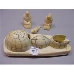 ESKIMO IVORY DIORAMA