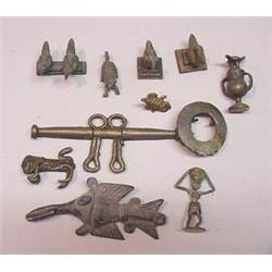 TEN ASHANTI CIRE PERDUE BRONZE GOLD WEIGHTS