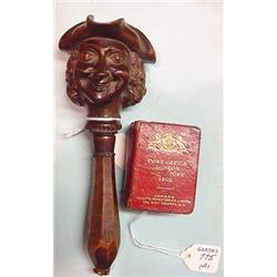 TWO PIECES: Book shaped traveling inkwell covered with red leather