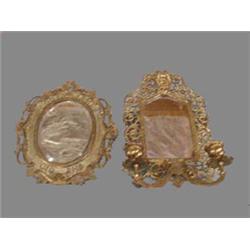 TWO BRASS FRAMED MIRRORS