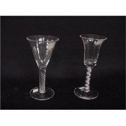 TWO BLOWN GLASS WINES