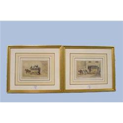 TWO FRENCH HANDCOLORED LITHOGRAPHS