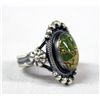 Image 2 : Navajo Sterling & Green Turquoise Ring by Begay
