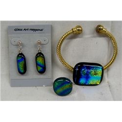 Set of Dichroic Glass Jewelry