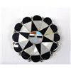 Image 1 : Zuni Sterling Sunface Inlay Pin/Pendant -  Rose Tekela