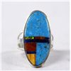 Image 1 : Navajo Sterling Stone to Stone Inlay Ring by Smith