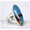 Image 2 : Navajo Sterling Stone to Stone Inlay Ring by Smith