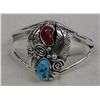 Navajo Sterling, Turquoise & Coral Bracelet - Martinez