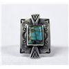 Antique Navajo Silver & Lone Mtn. Turquoise Ring