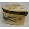 Image 2 : Carved Bone Heart Shape Hinged Trinket Box