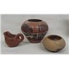 Image 1 : Three Pueblo Pots, Santa Clara, Jemez & Navajo