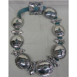 Navajo Sterling Silver Concho Belt