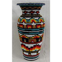 Kills Thunder Beaded Vase