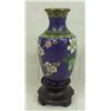 Image 2 : Cloisonné Vase with Wooden Stand