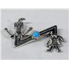 Image 1 : Navajo Kokopelli Sterling Turquoise Pin by Begay