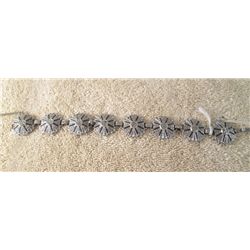 STERLING SILVER MACACITE 7.5" BRACELET