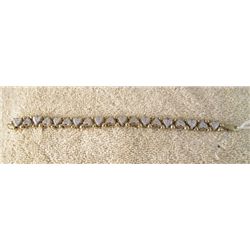 14K YELLOW GOLD & DIAMOND HEART BRACELET