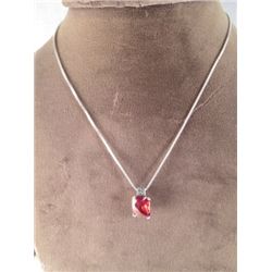STERLING & GARNET NECKLACE AND EARRINGS SET